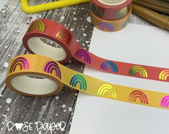 Set of Rainbow Foil Rainbow OOPS washi - has foiling isues