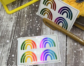 Rainbow Foil Rainbow Sticker - Permanent Glossy Vinyl