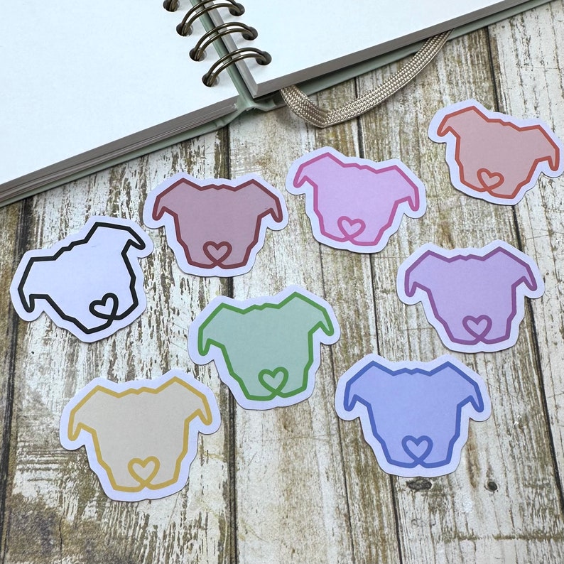 Stylized Pit Bull Head Matte Die Cut Sticker Set, Multiple Color Dog Decals image 1