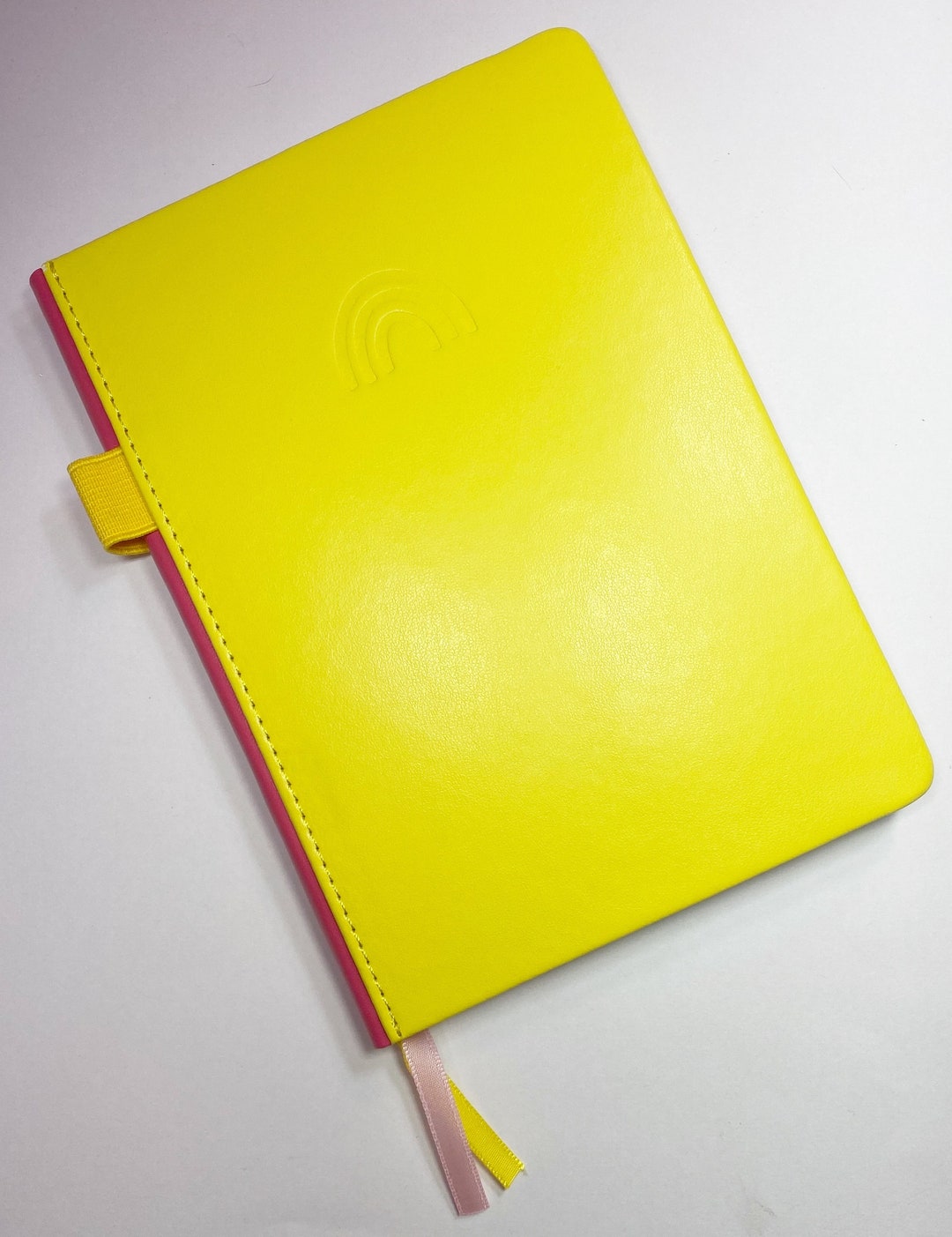 B6 Dot Grid Notebook Bright Yellow With Rainbow Embossing and Rainbow ...
