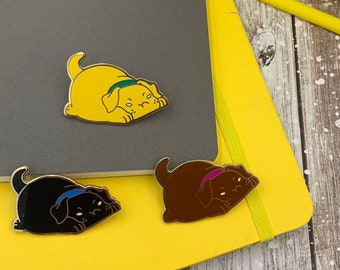 Chubby Labrador Retrievers Hard Enamel Pins Designed by TealTeacup