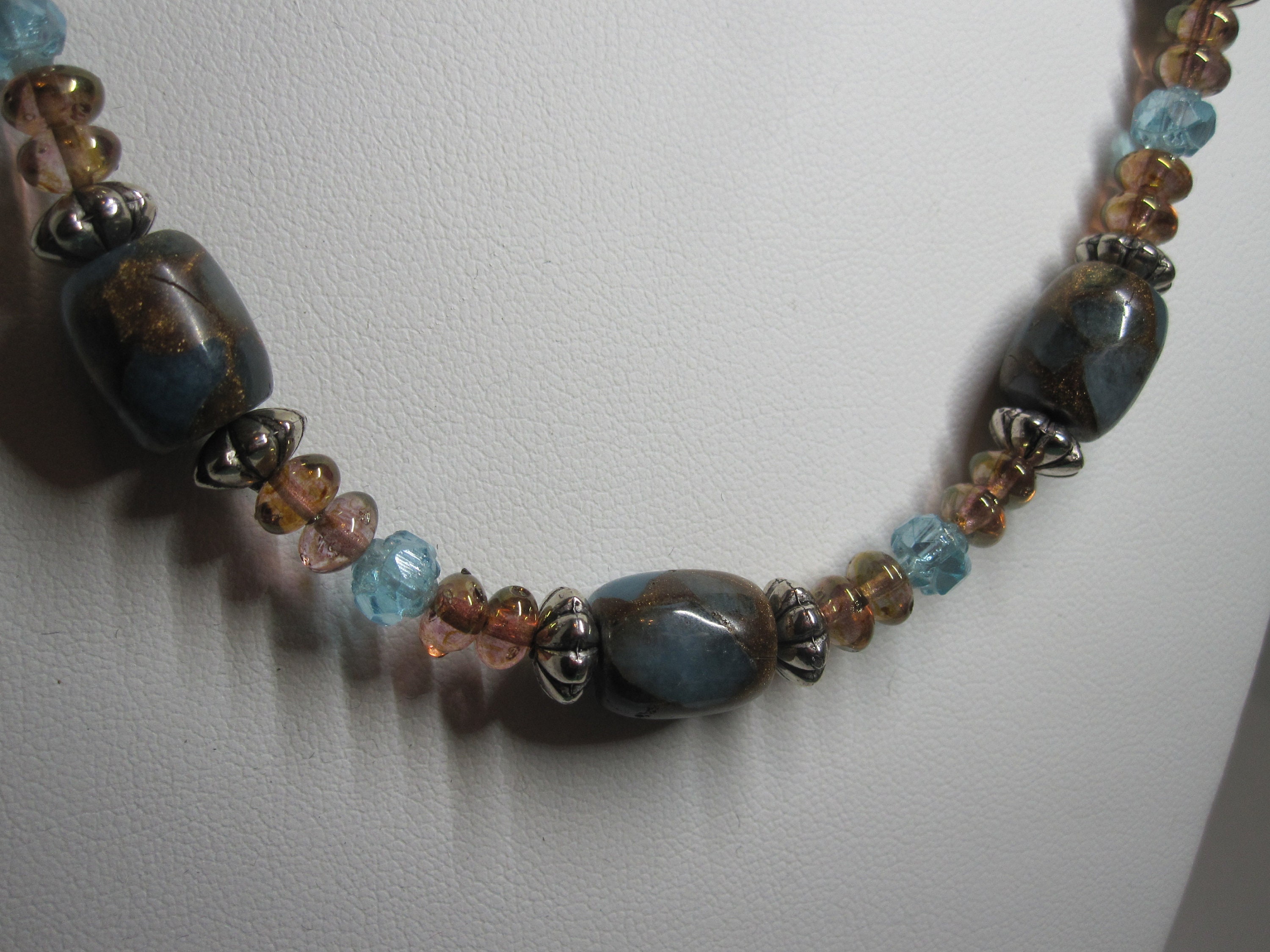 Collar De Labradorita Y Aguamarina Natural - 254.50 Quilates, Cuentas Redondas, 20 Pulgadas, Estilo Bohemio