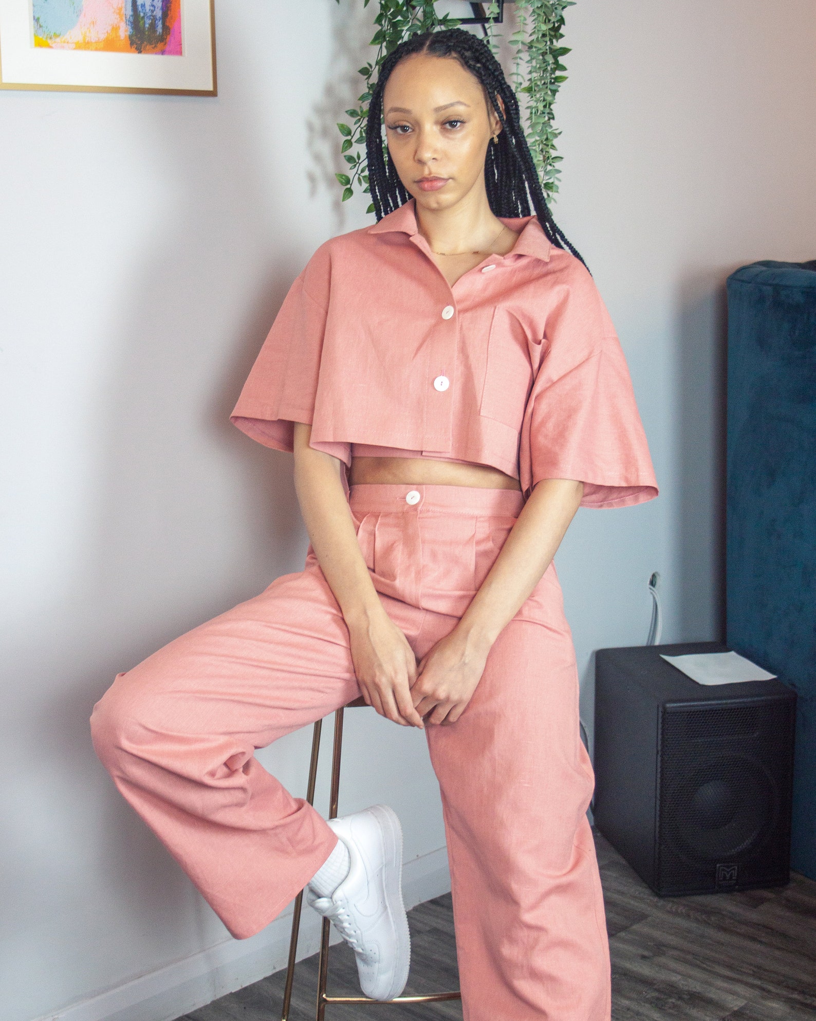 Darlingaga Casual Y2K Vintage Patchwork Corduroy Pants Straight Aesthetic Pink Baggy Trousers 