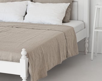 Super-heavy Linen Bedspread SIMPLIN. Bedcover, Coverlet, Throw, Blanket. European Linen 400 gsm, Masters of Linen. Handmade in Lithuania