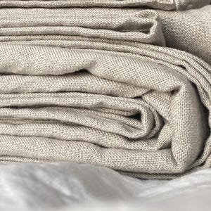 Drap plat en lin ultra-lourd SIMPLIN, lin italien, couleurs NEUTRE. Grand lit, grand lit, très grand lit, dimension personnalisée. Linge de lit naturel fait main en Lituanie