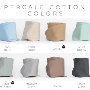 Percale Bedding Color Sample 5x5" / 13x13 cm - Italian Percale Cotton TC200. Soft Pre-washed Fabric for Bedlinen. Sending by Airmail.