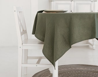 Linen Tablecloth - Various colors - Square, Rectangular - Soft - Medium Weight Linen 205 gsm - Handmade in Lithuania