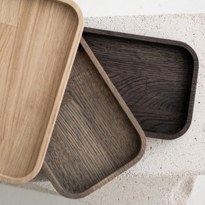 EIKEN DIENBLAD Rechthoekig | Natuurlijk houten dienblad voor kaarsen, geurkaarsen, sieraden, parfum, serveren van droge gerechten en dranken | Decoratie | Cadeau-idee