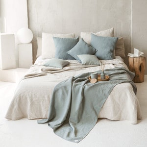 Super Heavy Linen Bedspread, Bedcover, Coverlet, Throw, Blanket SIMPLIN from ONE PIECE, 6 Dyed Colors, 400 gsm Linen, Handmade in Lithuania