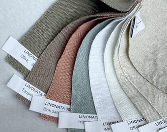LINONATA SAMPLES. Heavy-weight Linen 285-300 gsm. Wide Fabric for Bedding, Table Linen, Curtains