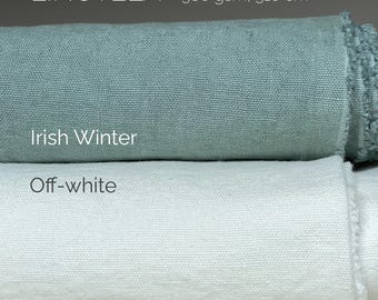 LINOTELA Linen Fabric 380 gsm. Double Width 120"/305 cm. Durable Pre-washed Italian Heavy-Weight Linen for Bedcovers, Tablecloths, Curtains