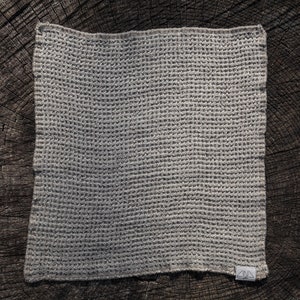 Linen Waffle Washcloth 10x10&quot;, 7x10&quot;. Absorbent Cloth. Guest Towel. Reusable Kitchen, Bathroom Wipes. Natural, White. Handmade in Lithuania