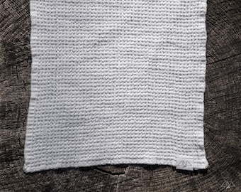 Linen Waffle Washcloth 10x10", 7x10". Absorbent Cloth. Guest Towel. Reusable Kitchen, Bathroom Wipes. Natural, White. Handmade in Lithuania