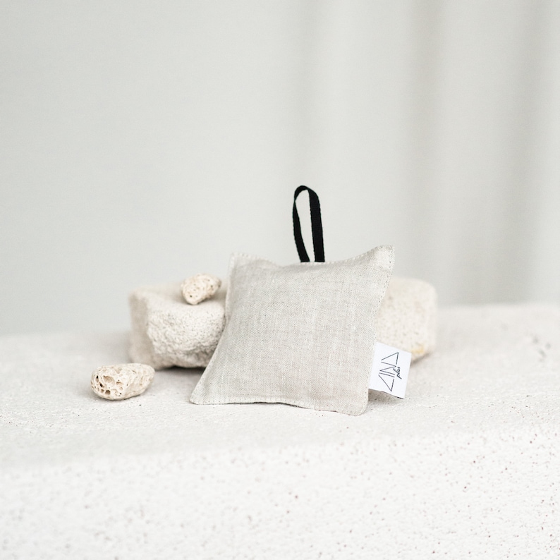 Sachet With String Lavender Pillow With Hanger, Small Scented Linen Sachet, Neutral Colors ...