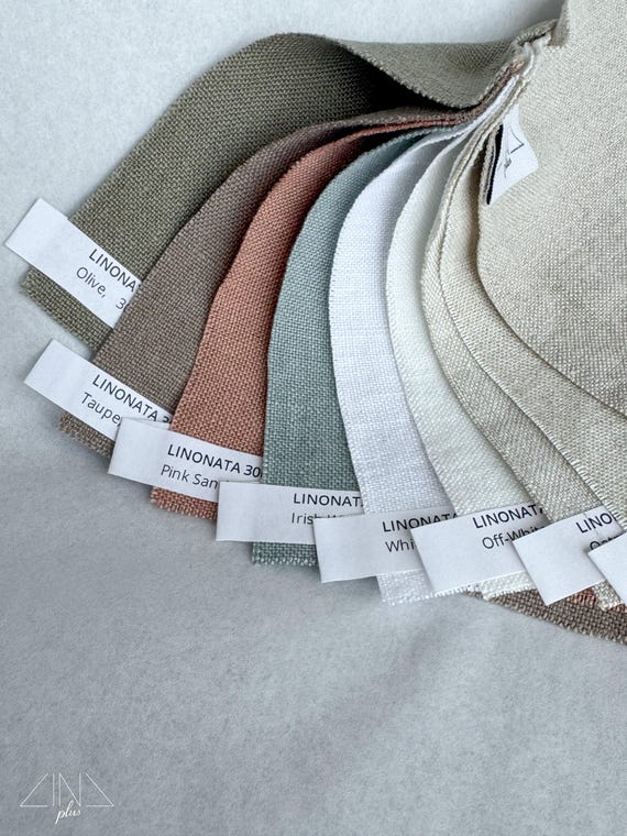 LINONATA SAMPLES. Heavy-weight Linen 285-300 gsm. Wide Fabric for Bedding, Table Linen, Curtains