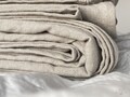Super-heavy Linen Flat Sheet SIMPLIN, Italian Linen, NEUTRAL Colors. Full, Queen, King, Custom size. Natural Bedlinen Handmade in Lithuania