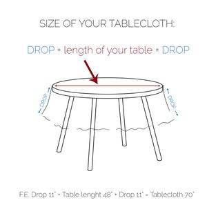 Heavy-weight Round Linen Tablecloth. Large Custom Sizes. Italian Linen 300 gsm. Made in Lithuania image 2
