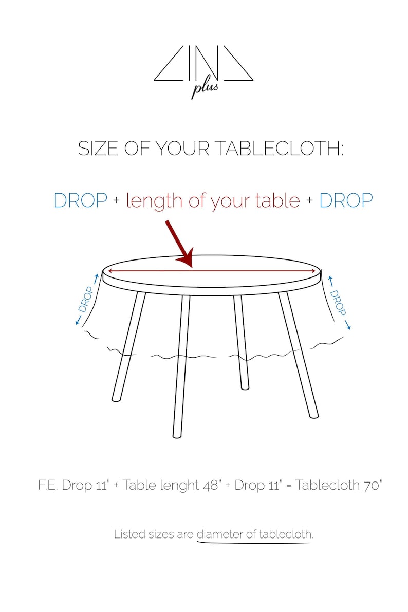 Heavy-weight Round Linen Tablecloth. Large Custom Sizes. Italian Linen 300 gsm. Made in Lithuania image 2