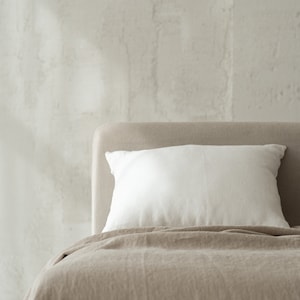 Set of 2 Heavy-Weight Linen Pillowcases. Stonewashed Italian Linen 300 gsm. Colors: Natural, Oatmeal, White, Off-white. Made in Lithuania