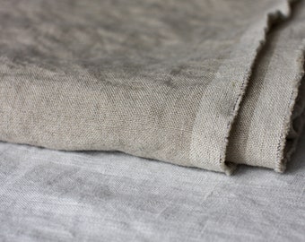 PLAINA | Pre-washed Plain Linen Fabric cut-to-length | Heavy Weight 280 gsm | 58 inch wide | Natural undyed flax color | Made in Lithuania