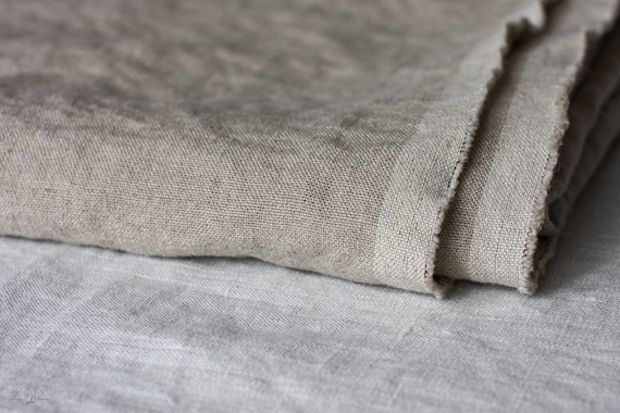 Gewaschener Leinenstoff PLAIN | 148 cm breit | Schwer 280 gsm | Naturfarbe | Produziert in Litauen