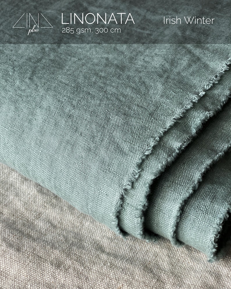 Heavy-weight Round Linen Tablecloth. Large Custom Sizes. Italian Linen 300 gsm. Made in Lithuania image 5