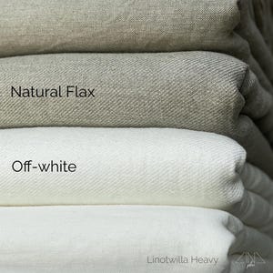 LINOTWILLA Linen Fabric by Yard, Meter. Double Width 118 inch. Pre-washed Heavy Italian Linen 300 gsm, 400 gsm. Fabric for Curtains, Bedding image 4
