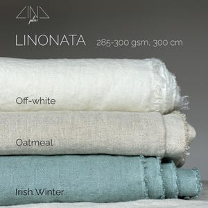 Heavy-weight Round Linen Tablecloth. Large Custom Sizes. Italian Linen 300 gsm. Made in Lithuania image 4