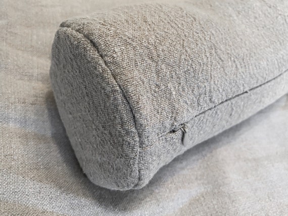 Federa cilindro Copertura cuscino collo Copertura per cuscino Bolster Lino  stropicciato stonewashed Dimensioni personalizzate Fatto a mano in Lituania  -  Italia