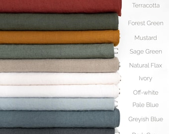 Muestras LINBELE de 5"x5" - Tela de lino belga grueso de 380-420 g/m², 140 cm/55 pulgadas de ancho, prelavada. Para textiles del hogar, tapicería y prendas de vestir.