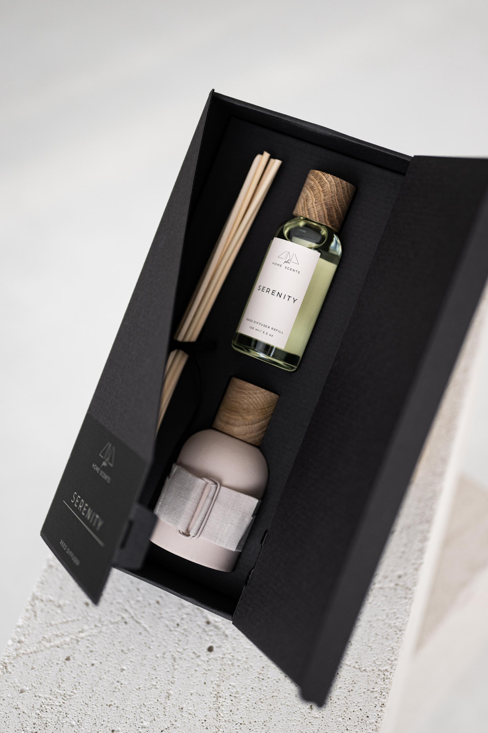 Pink Reed Diffuser Box PINK REED DIFFUSER: Bloom, Divine, Echo, Serenity. Ceramic Vase With ...