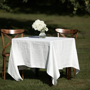Heavy-weight 300 gsm Linen Tablecloth. Large Size from One Piece. Square, Rectangular. Natural, Oatmeal, Off-White, White. Made in Lithuania