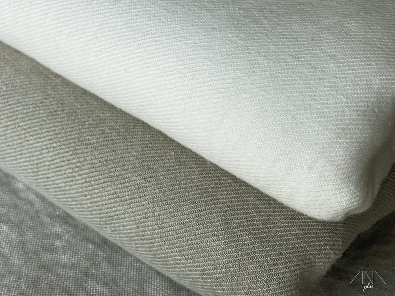 LINOTWILLA Linen Fabric by Yard, Meter. Double Width 118 inch. Pre-washed Heavy Italian Linen 300 gsm, 400 gsm. Fabric for Curtains, Bedding image 5