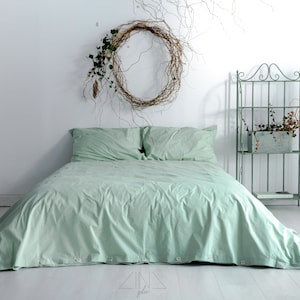 NEW COLORS! | Percale Duvet Cover Set with Pillowcases | Pre-washed Percale Cotton TC200 from Italy | Bedlinen Handmade in Lithuania