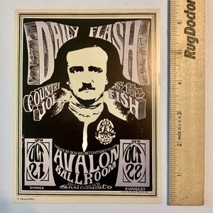 Avalon Ballroom * Postkarte / Handschnabel / Mini Poster * Maus / Kelley * Maus Studios * Country Joe & Fish * Familienhund * 1986 * 6-1/2x4-7/8