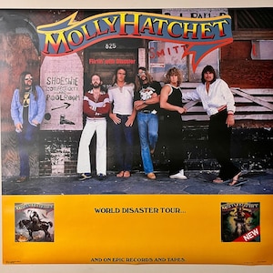 MOLLY HATCHET * Promo Poster * World Disaster Tour * Vintage * Original * 1979 * 24x23 * Collectible