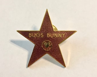 BUGS BUNNY PIN * Star on the Walk of Fame * Pinch Lock Back * Vintage * 1985 * Collectible