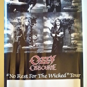 Ozzy OSBOURNE * Concert Poster * No Rest For Wicked Tour * Vintage * Original * 23.5x36 *1988