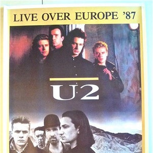 U2 * Poster * The Joshua Tree * Live Over Europe &#39;87 * 24x33.75 * Bono, The Edge, Larry, Adam * 1987
