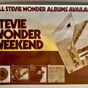 Stevie WONDER * Promo Poster * Innervisions * Motown Issue * Vintage * Origineel * 1974 * 34"x22" * Collectible