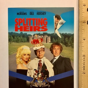 Splitting Heirs * Promo Postcard for Videocassette Release * Rick Moranis * Barbara Hershey * Eric Idle * J. Cleese * Vintage * 1993 * 6&quot;x4&quot;