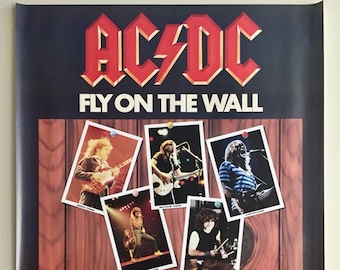 AC/DC * Promo Poster * Fly On the Wall * Vintage * Original * 24x31.5 * 1985 * Collectible