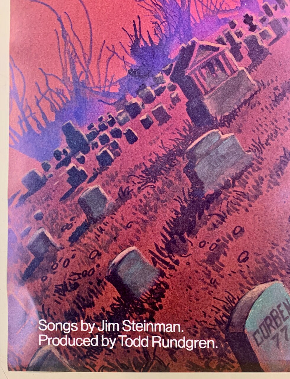 MEAT LOAF Promo Poster Bat Out of Hell Todd Rundgren Jim Steinman