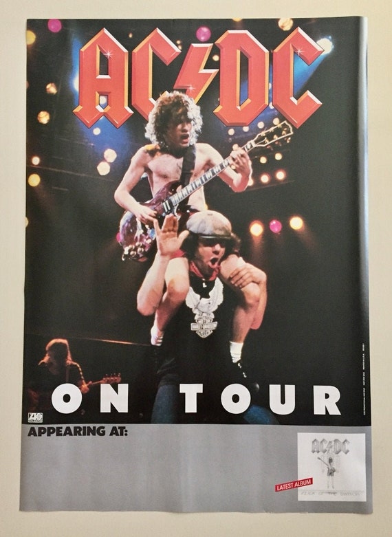 AC/DC Promo Poster on Tour Flick of the Switch Vintage - Etsy