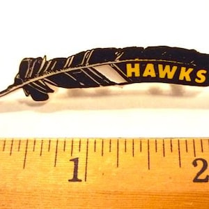 HAWKS * Promo Pin / Badge * Rock Music * 1979-1982 * Plastic Pinback * Vintage * Promotional Item * Collectible