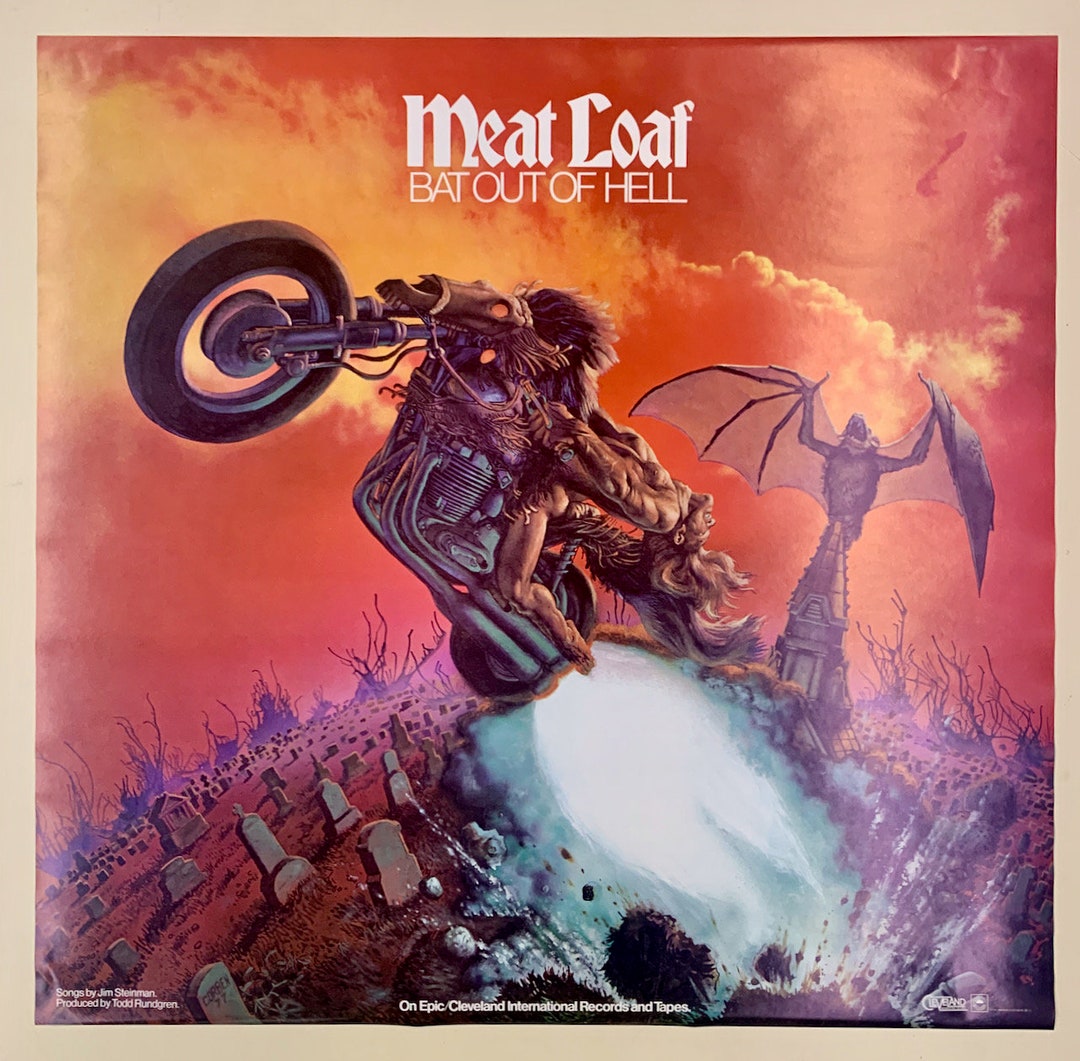 MEAT LOAF Promo Poster Bat Out of Hell Todd Rundgren Jim Steinman