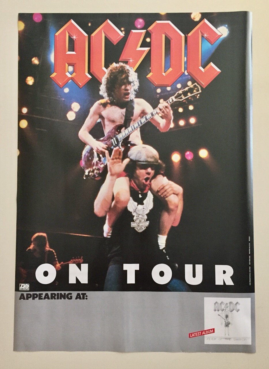AC/DC * Promo Poster * on Tour - Flick of the Switch * Vintage ...