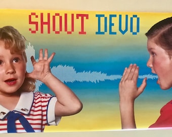 DEVO * Promo Poster * Shout * Mothersbaugh * Casale * Myers * Vintage * Original * 38x19 * 1984