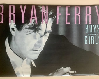 Bryan FERRY * Promo Poster * Boys and Girls * Vintage * Original * Anthony Price, Photographer * EG Records * 1985 * 35"x23" * Collectible