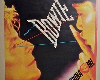 David BOWIE * Promo Poster * China Girl * Oversize - 36"x36" * 1983 * Rare Original * Near Mint Condition